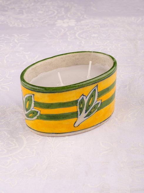 Blue Pottery Scented Candle Holder Assorted Colour